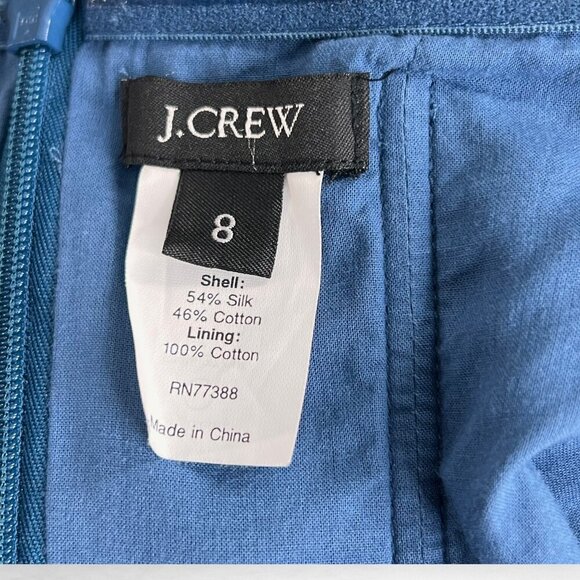 J. CREW Lorelei Beach Strapless Blue Dress in Embossed Silk 8 - Picture 8 of 9